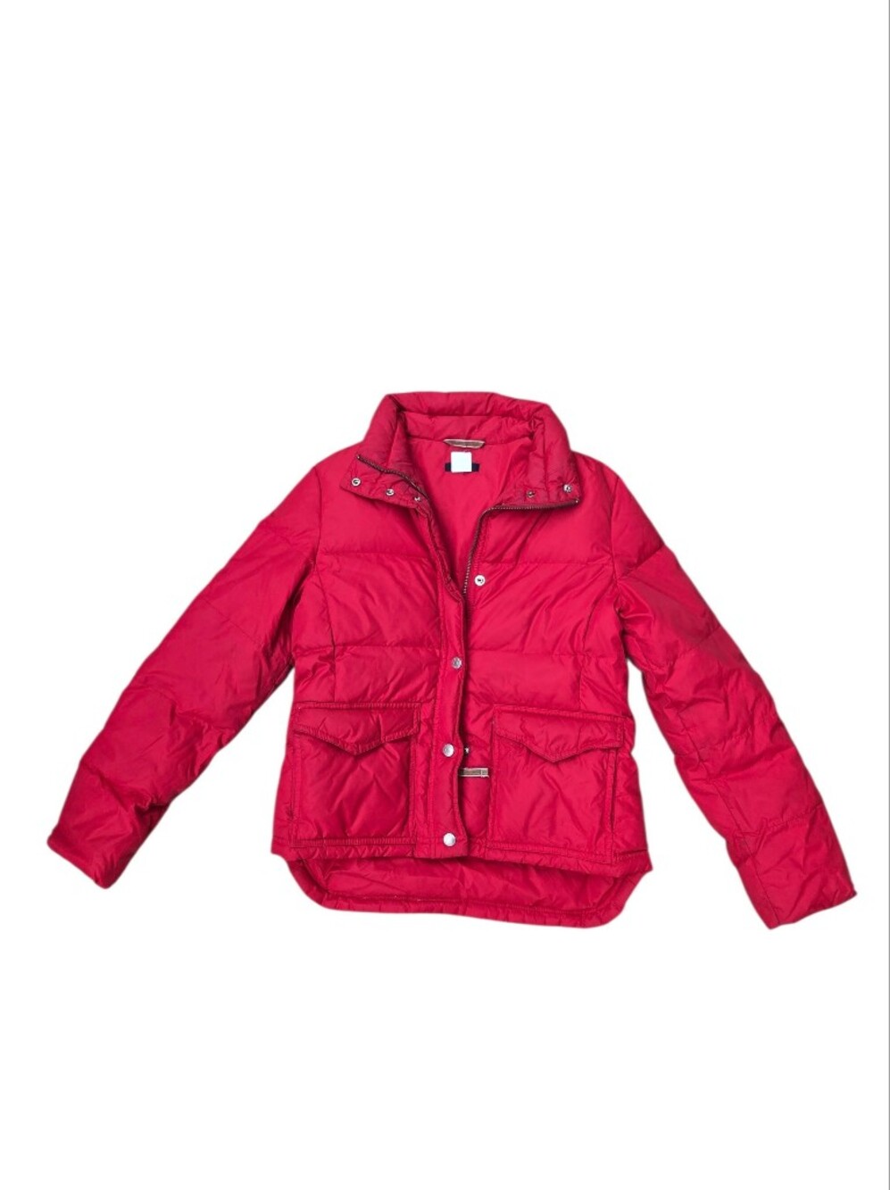 J. Crew Women's Petite XS Red Quilted Puffer Jacket Down Filled